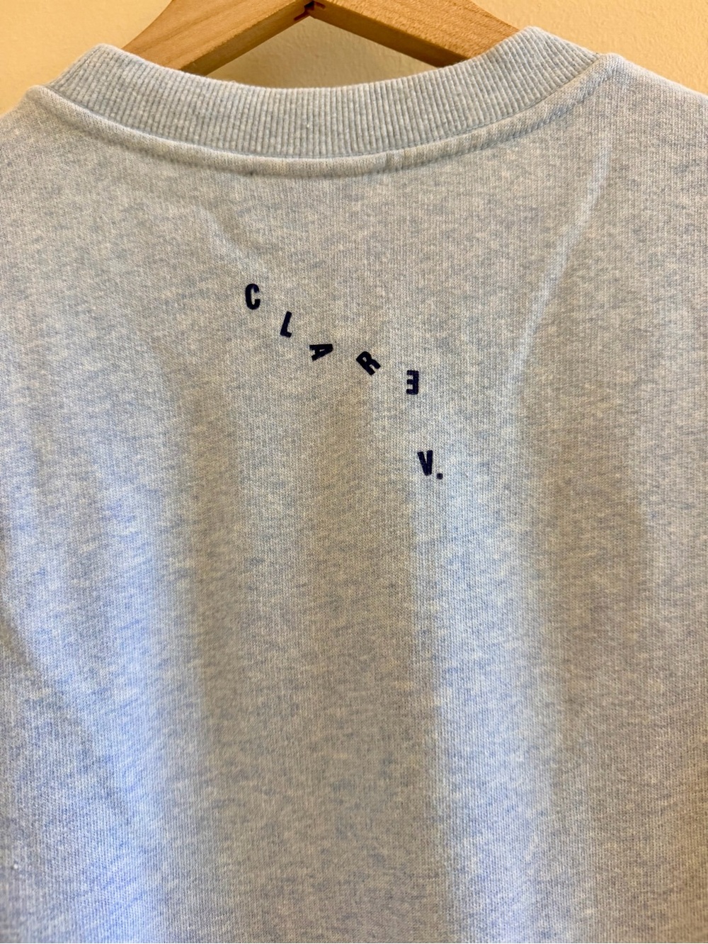 Clare V Sweatshirt Top Heather blue NWT SMALL $175 - Picture 9 of 11